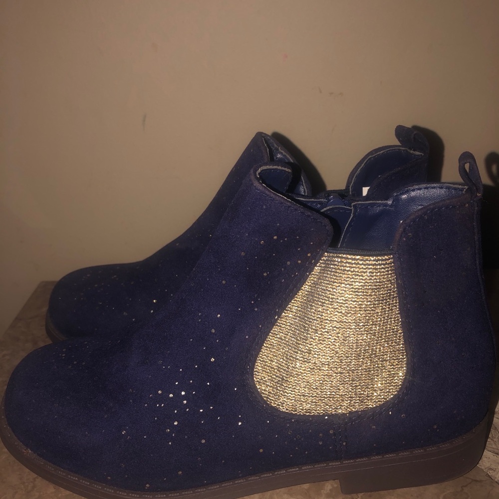 Girls blue ankle boots